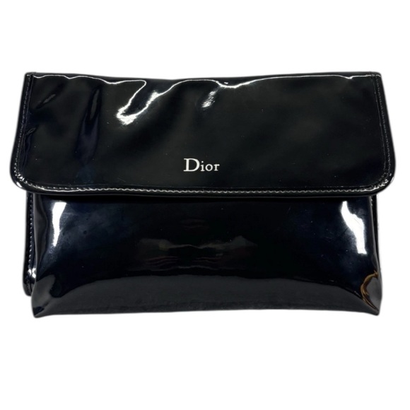 Dior Handbags - Dior Glossy Patent Black Makeup Case Clutch